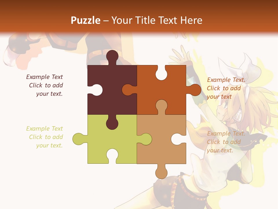 A Group Of Anime Characters With A Brown Background PowerPoint Template
