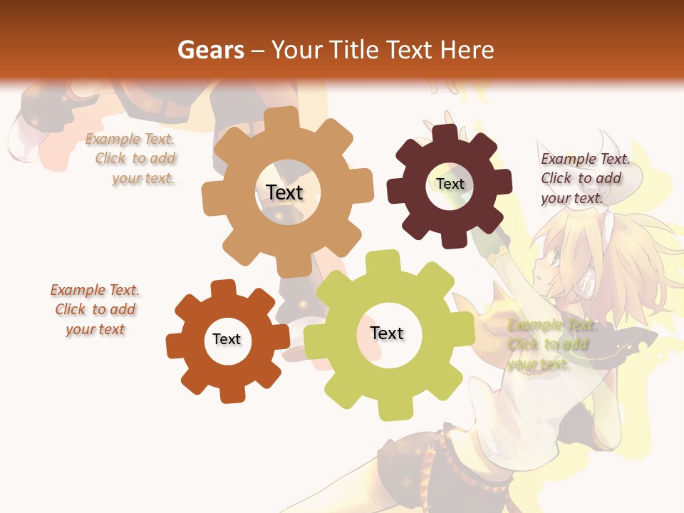 A Group Of Anime Characters With A Brown Background PowerPoint Template
