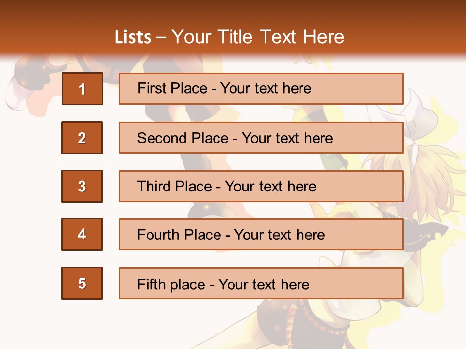 A Group Of Anime Characters With A Brown Background PowerPoint Template