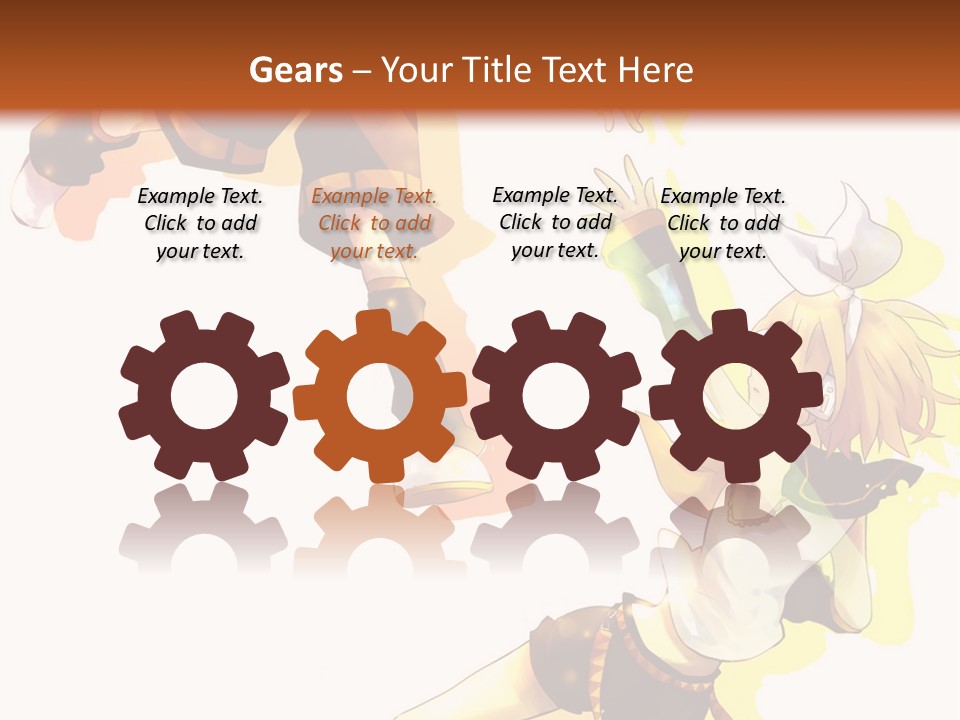 A Group Of Anime Characters With A Brown Background PowerPoint Template
