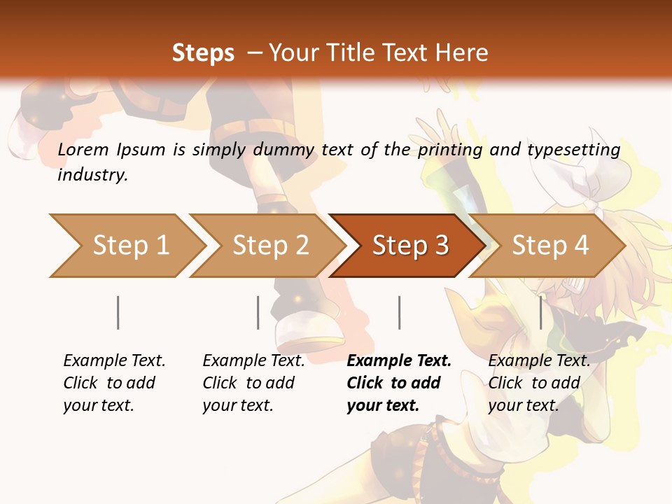 A Group Of Anime Characters With A Brown Background PowerPoint Template