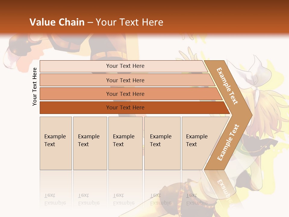 A Group Of Anime Characters With A Brown Background PowerPoint Template