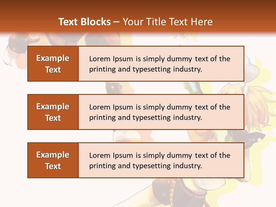 A Group Of Anime Characters With A Brown Background PowerPoint Template