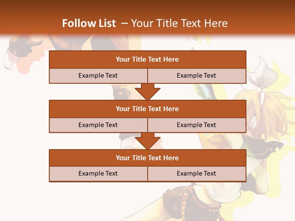 A Group Of Anime Characters With A Brown Background PowerPoint Template
