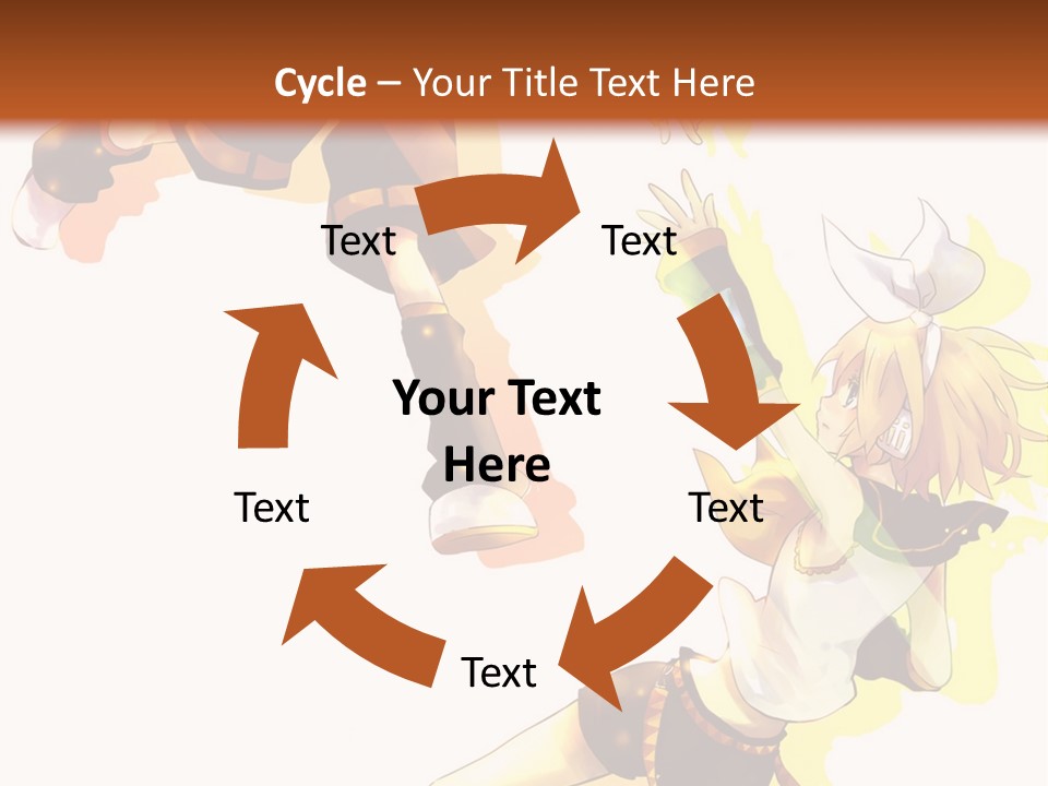A Group Of Anime Characters With A Brown Background PowerPoint Template