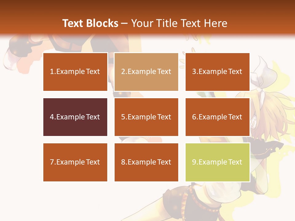 A Group Of Anime Characters With A Brown Background PowerPoint Template