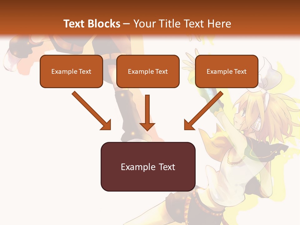 A Group Of Anime Characters With A Brown Background PowerPoint Template