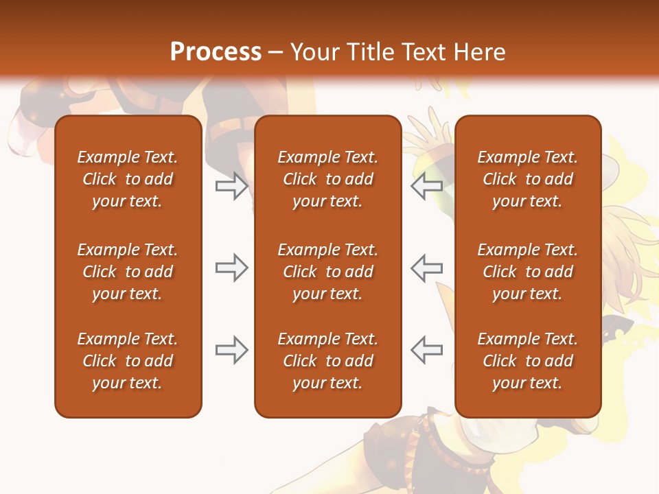 A Group Of Anime Characters With A Brown Background PowerPoint Template