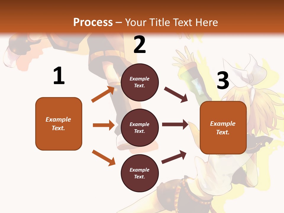 A Group Of Anime Characters With A Brown Background PowerPoint Template