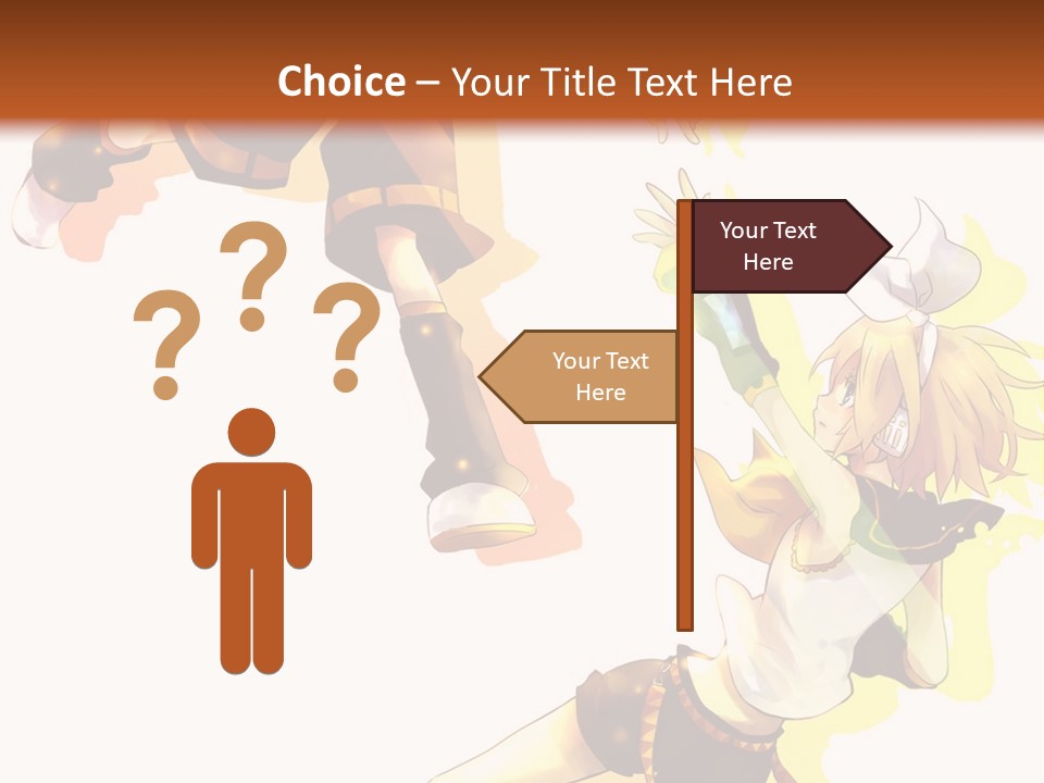 A Group Of Anime Characters With A Brown Background PowerPoint Template