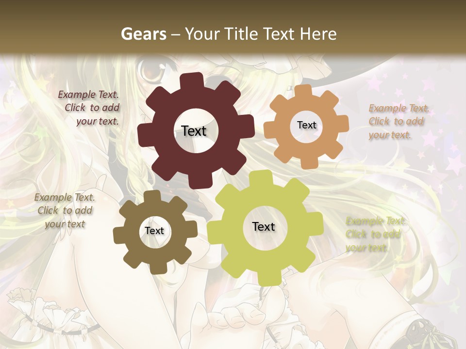 A Woman In A Witches Hat With Stars On The Background PowerPoint Template