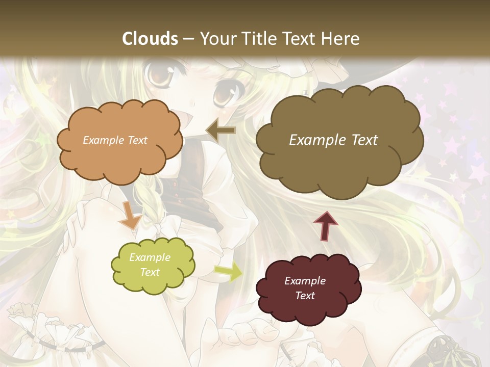 A Woman In A Witches Hat With Stars On The Background PowerPoint Template