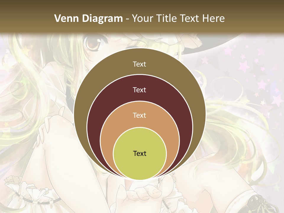 A Woman In A Witches Hat With Stars On The Background PowerPoint Template