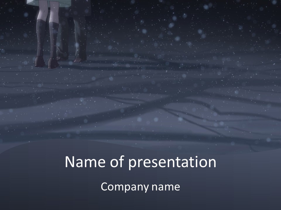 A Person Standing In The Snow Holding An Umbrella PowerPoint Template