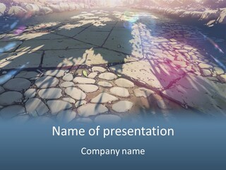 The Sun Shines On A Cobblestone Road Powerpoint Template PowerPoint Template