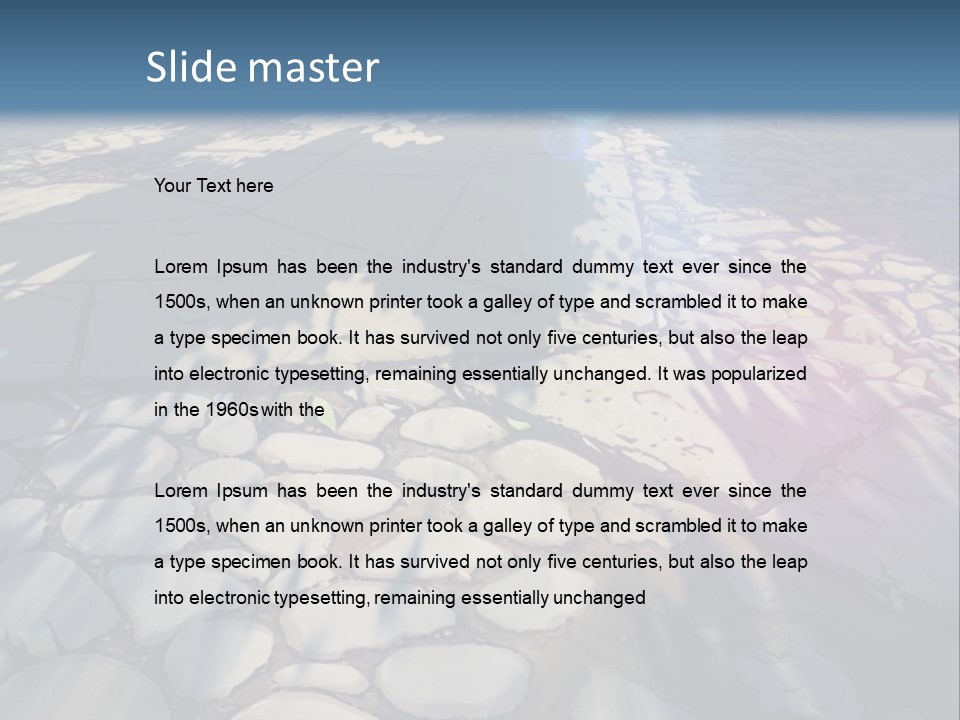 The Sun Shines On A Cobblestone Road Powerpoint Template PowerPoint Template