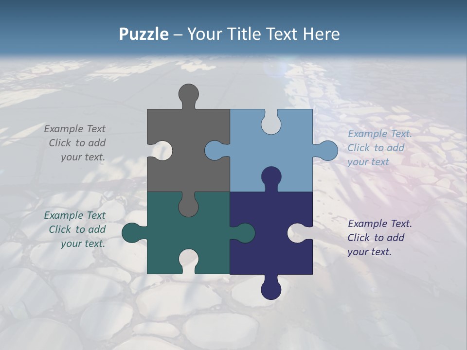 The Sun Shines On A Cobblestone Road Powerpoint Template PowerPoint Template