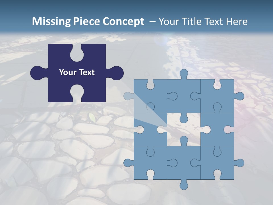 The Sun Shines On A Cobblestone Road Powerpoint Template PowerPoint Template