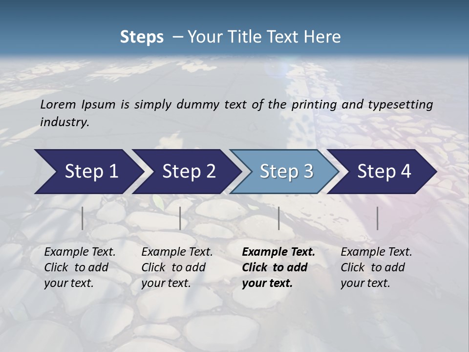 The Sun Shines On A Cobblestone Road Powerpoint Template PowerPoint Template