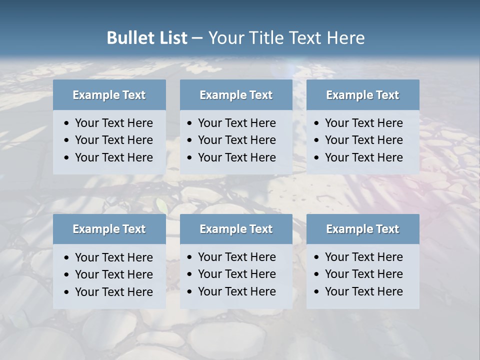 The Sun Shines On A Cobblestone Road Powerpoint Template PowerPoint Template