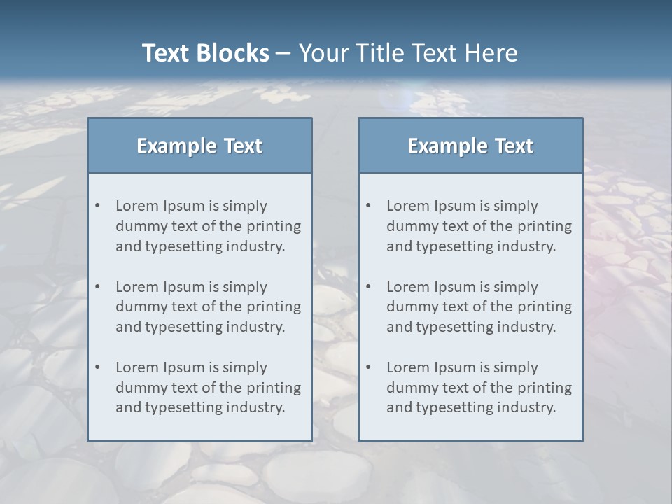 The Sun Shines On A Cobblestone Road Powerpoint Template PowerPoint Template