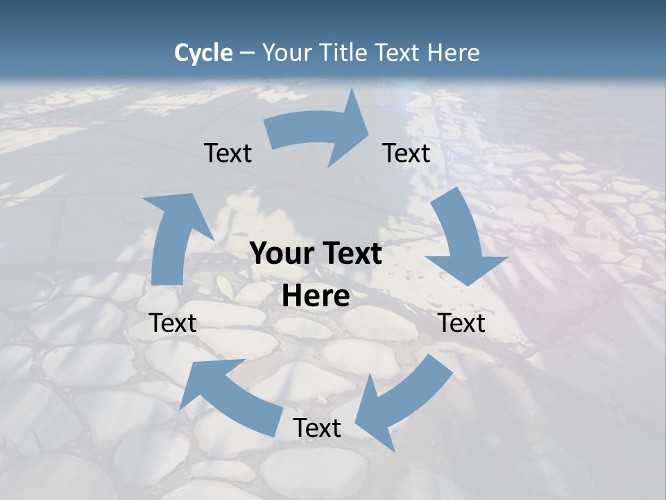 The Sun Shines On A Cobblestone Road Powerpoint Template PowerPoint Template