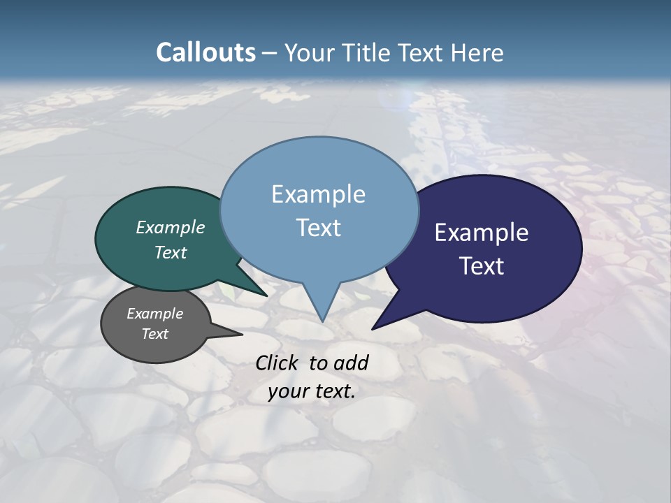 The Sun Shines On A Cobblestone Road Powerpoint Template PowerPoint Template