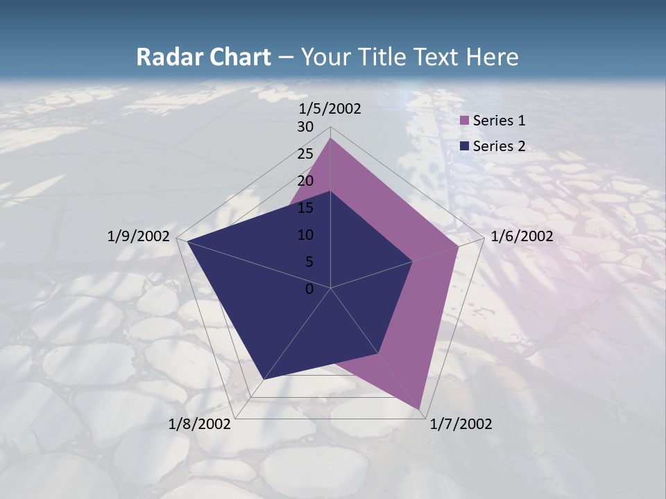 The Sun Shines On A Cobblestone Road Powerpoint Template PowerPoint Template