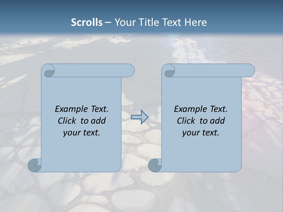 The Sun Shines On A Cobblestone Road Powerpoint Template PowerPoint Template