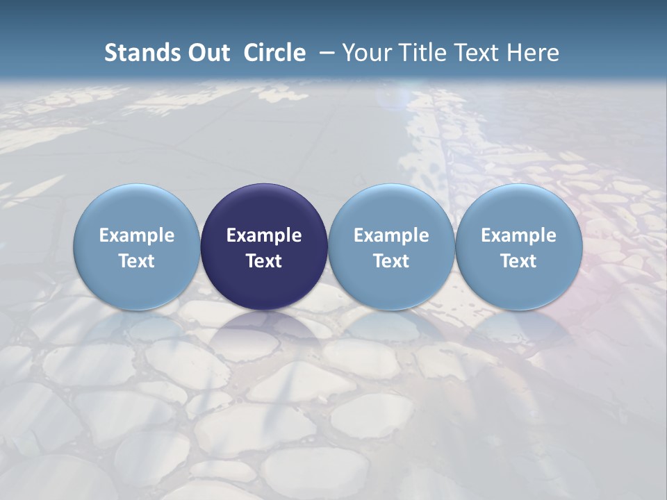 The Sun Shines On A Cobblestone Road Powerpoint Template PowerPoint Template