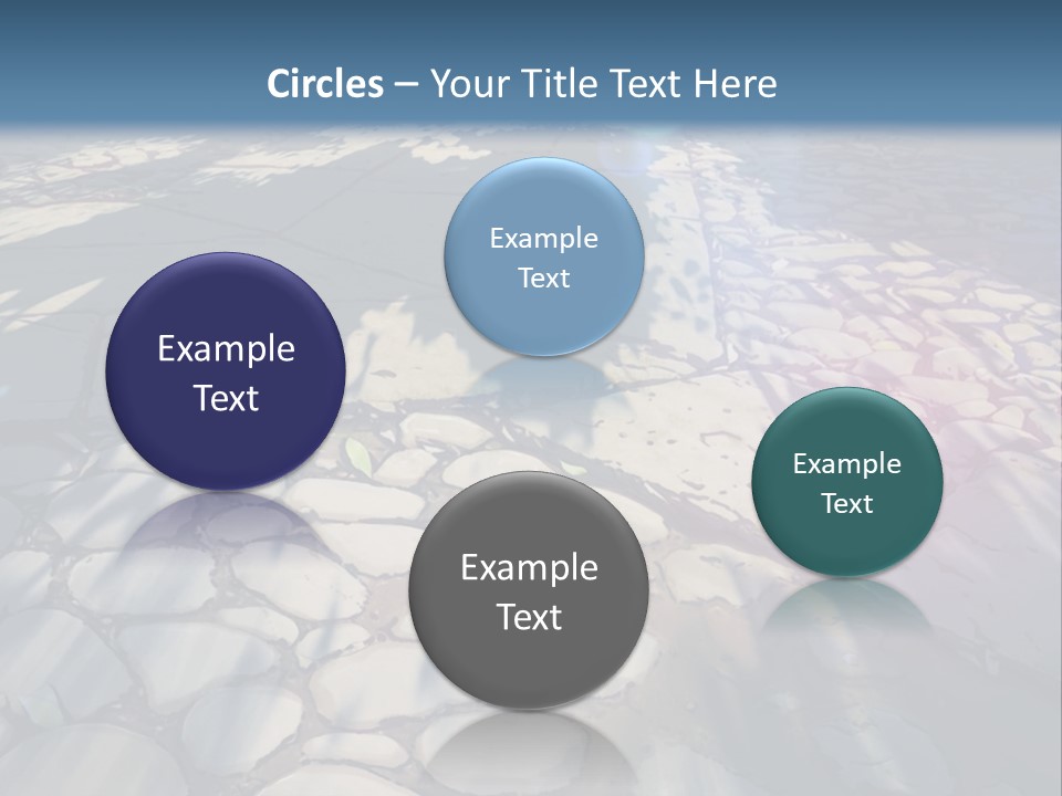 The Sun Shines On A Cobblestone Road Powerpoint Template PowerPoint Template