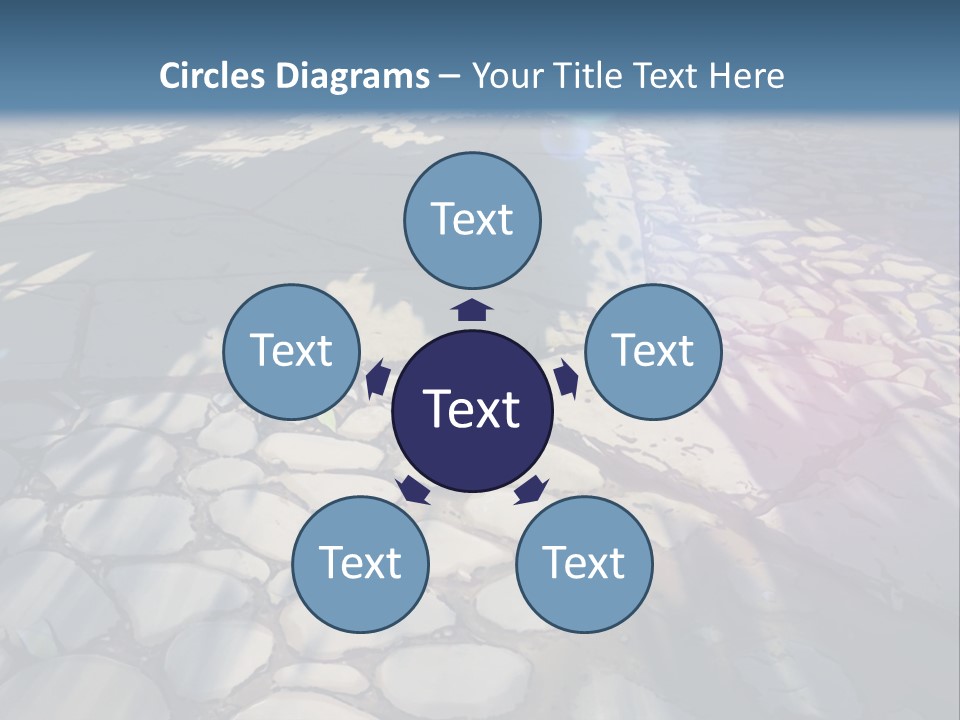 The Sun Shines On A Cobblestone Road Powerpoint Template PowerPoint Template