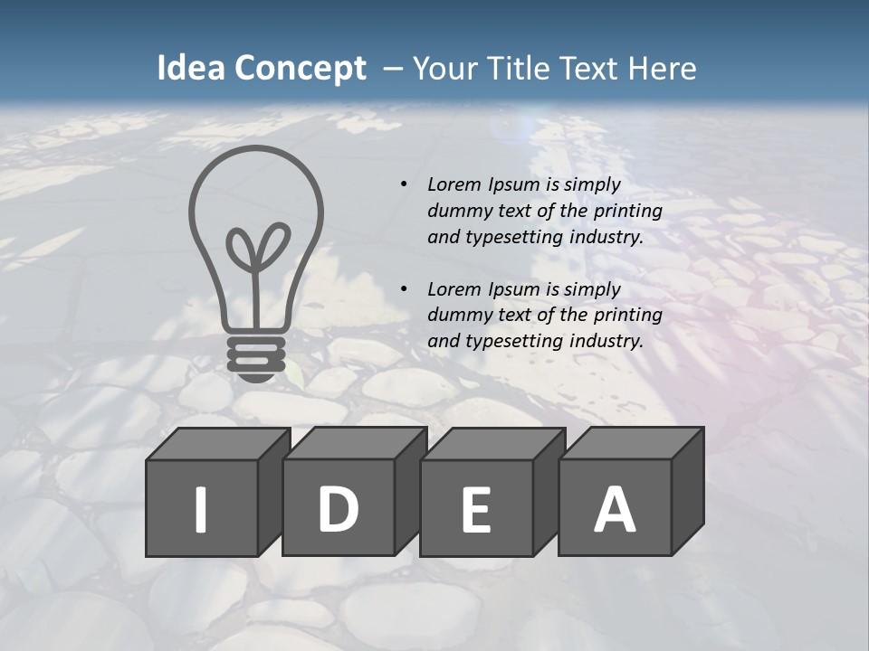 The Sun Shines On A Cobblestone Road Powerpoint Template PowerPoint Template