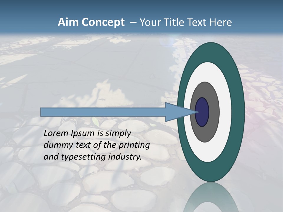 The Sun Shines On A Cobblestone Road Powerpoint Template PowerPoint Template