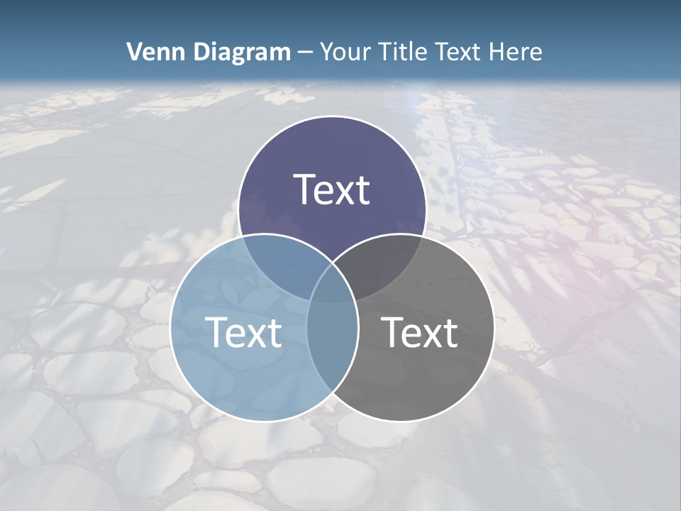 The Sun Shines On A Cobblestone Road Powerpoint Template PowerPoint Template