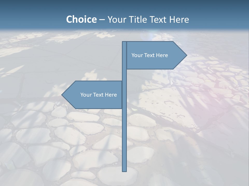 The Sun Shines On A Cobblestone Road Powerpoint Template PowerPoint Template