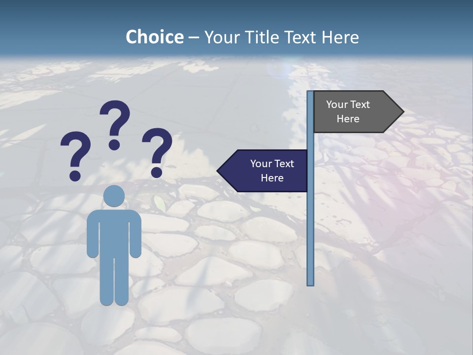 The Sun Shines On A Cobblestone Road Powerpoint Template PowerPoint Template