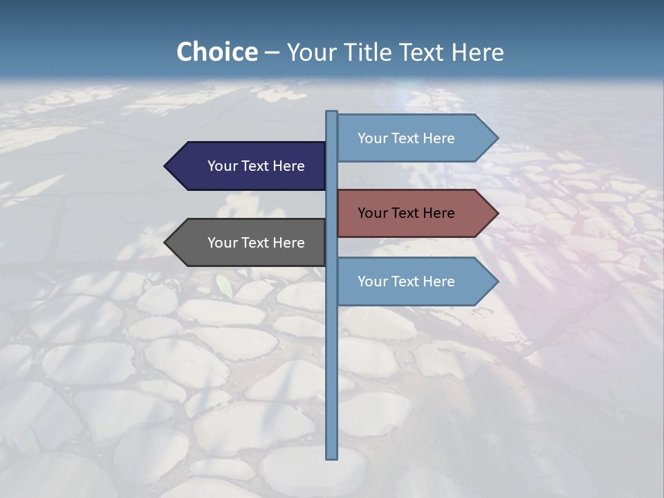 The Sun Shines On A Cobblestone Road Powerpoint Template PowerPoint Template