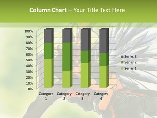 A Couple Of Anime Characters With A Green Background PowerPoint Template