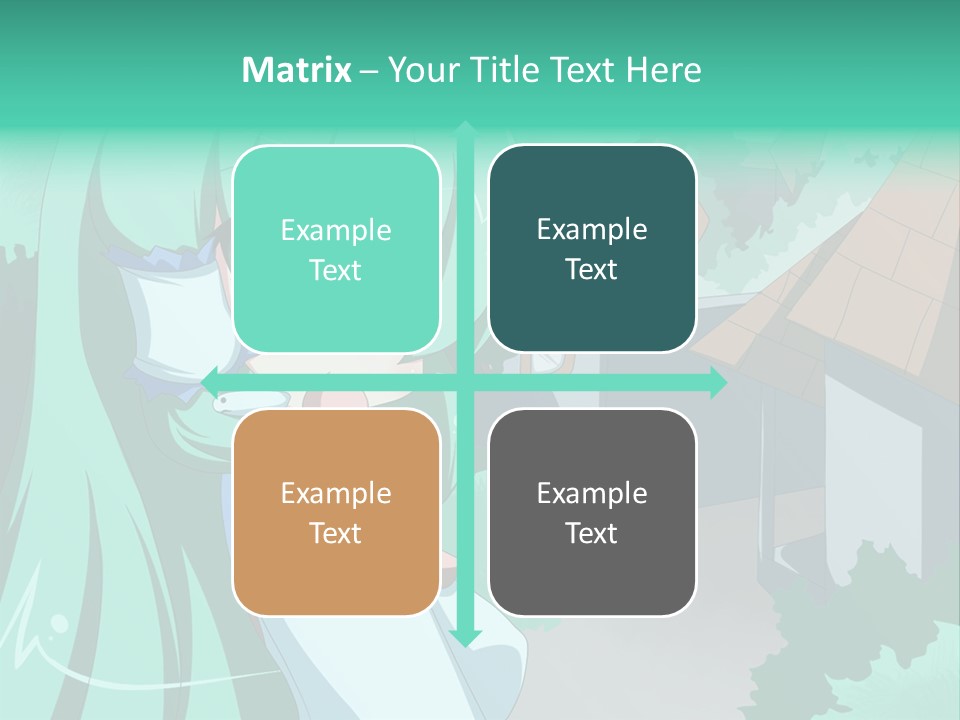 A Girl With Green Hair Is Holding A Cell Phone PowerPoint Template