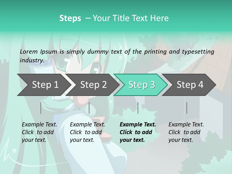 A Girl With Green Hair Is Holding A Cell Phone PowerPoint Template