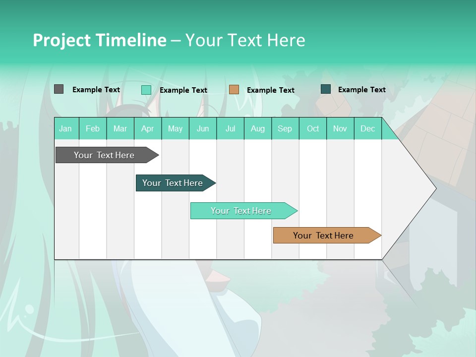 A Girl With Green Hair Is Holding A Cell Phone PowerPoint Template