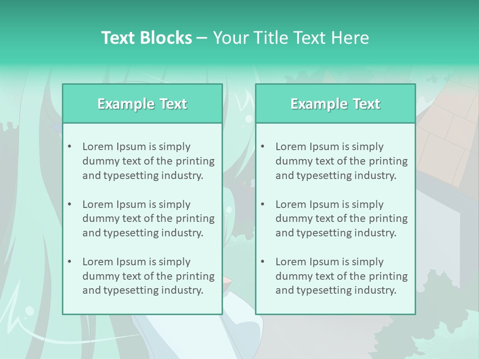 A Girl With Green Hair Is Holding A Cell Phone PowerPoint Template