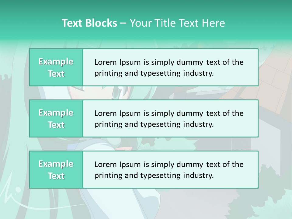 A Girl With Green Hair Is Holding A Cell Phone PowerPoint Template