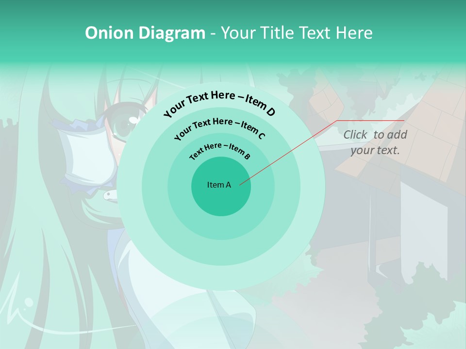 A Girl With Green Hair Is Holding A Cell Phone PowerPoint Template