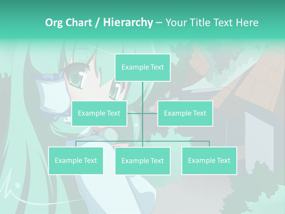 A Girl With Green Hair Is Holding A Cell Phone PowerPoint Template