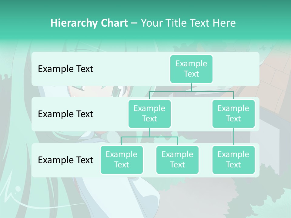 A Girl With Green Hair Is Holding A Cell Phone PowerPoint Template