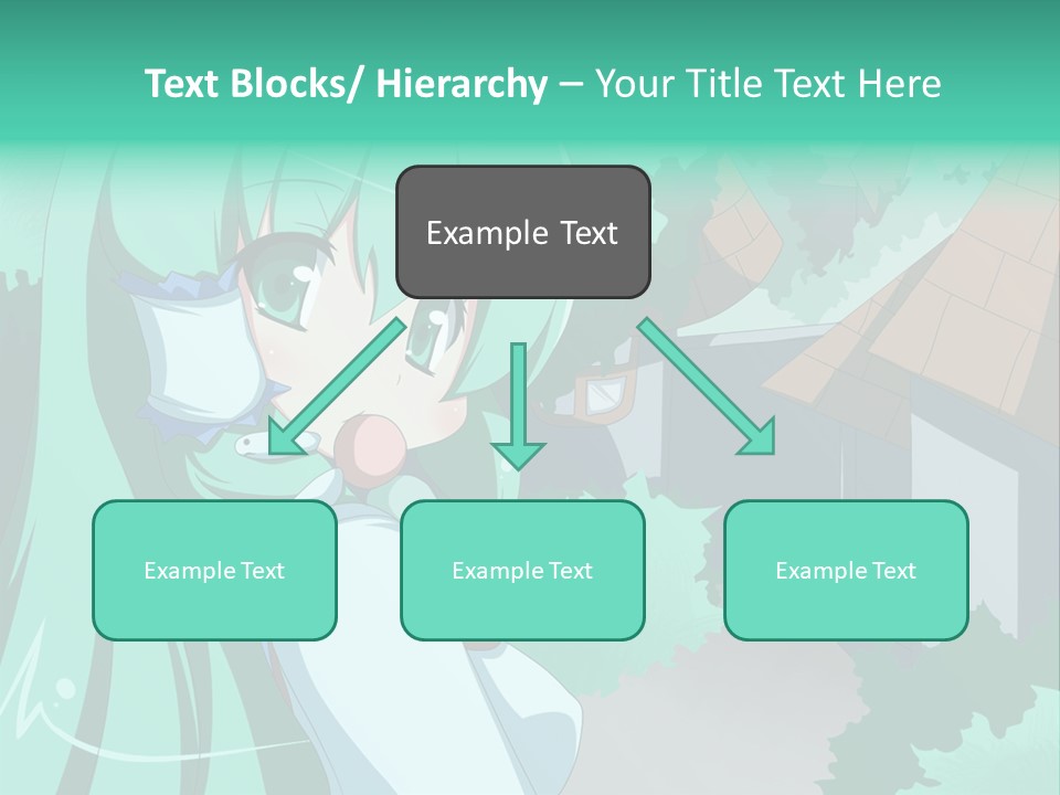 A Girl With Green Hair Is Holding A Cell Phone PowerPoint Template