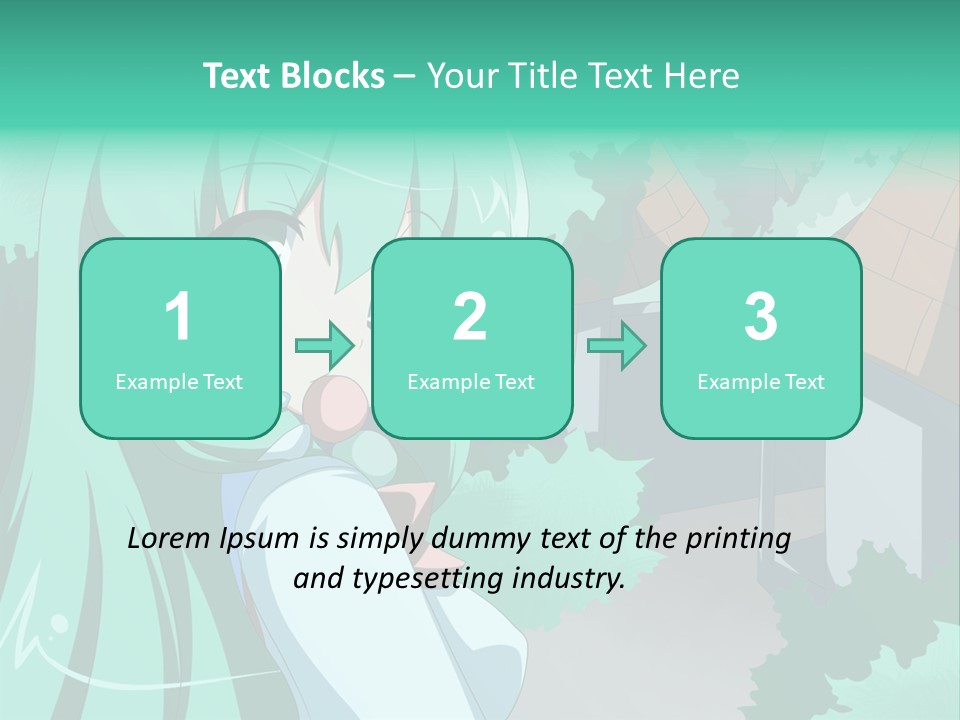 A Girl With Green Hair Is Holding A Cell Phone PowerPoint Template