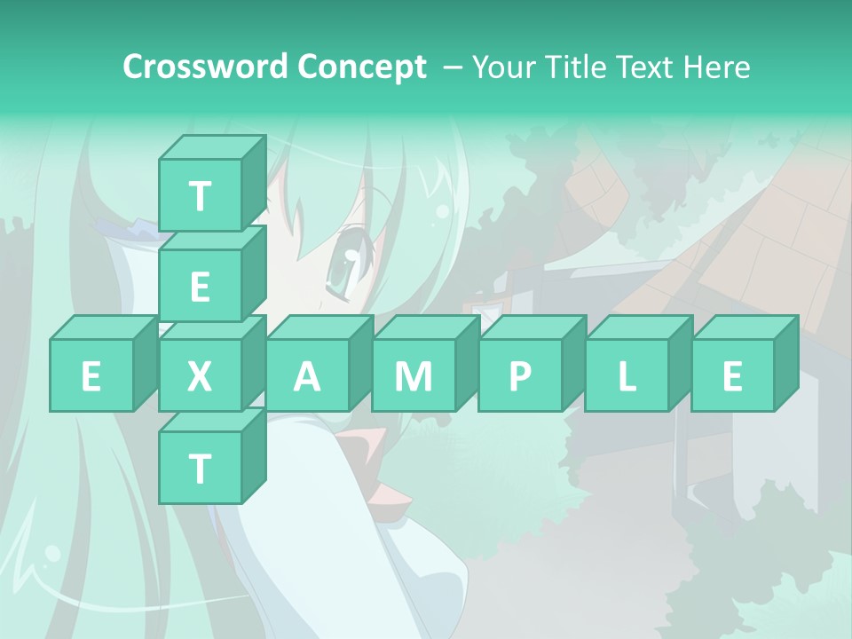 A Girl With Green Hair Is Holding A Cell Phone PowerPoint Template